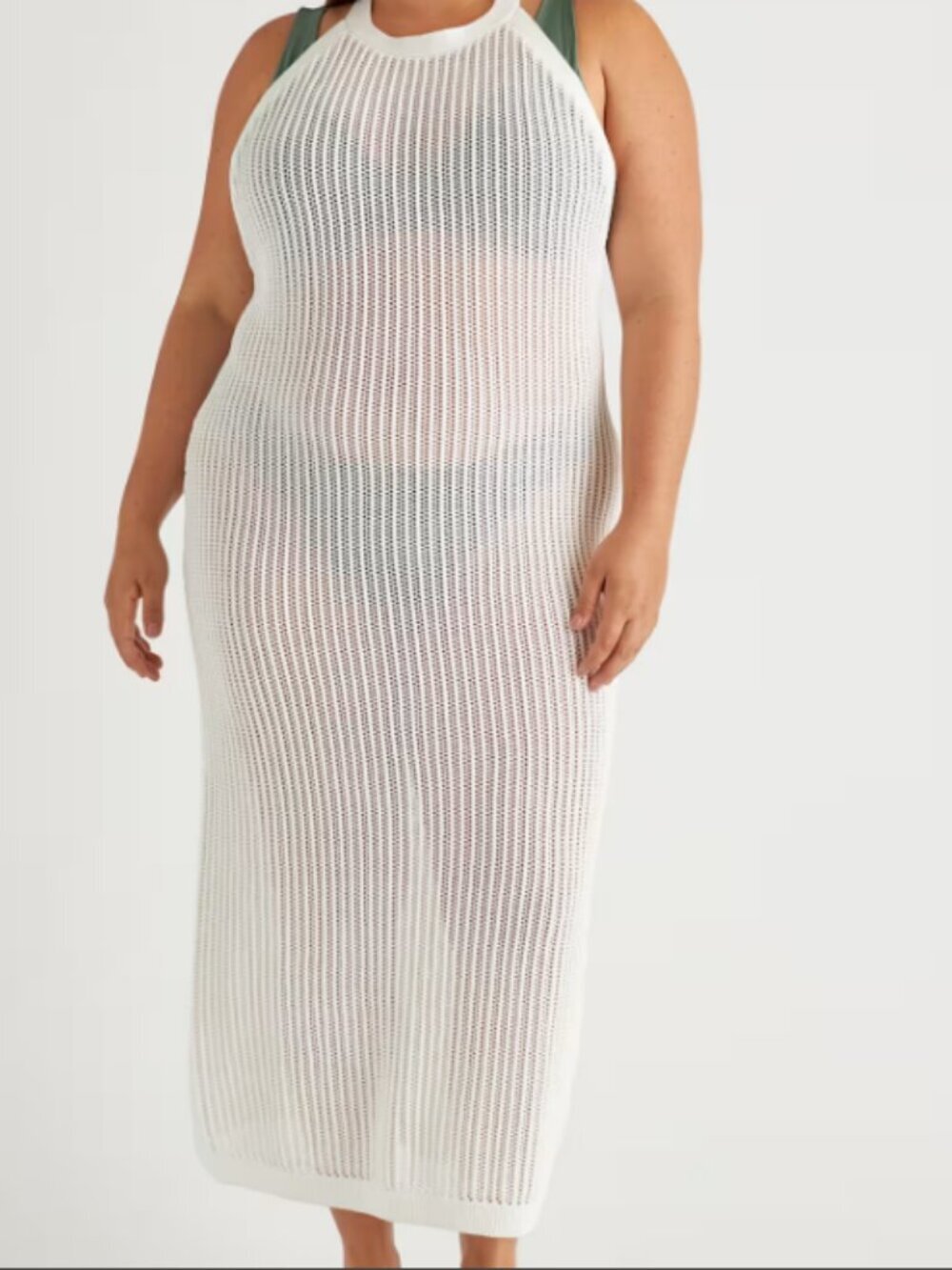 Quince White Open-Knit Maxi Swim Coverup